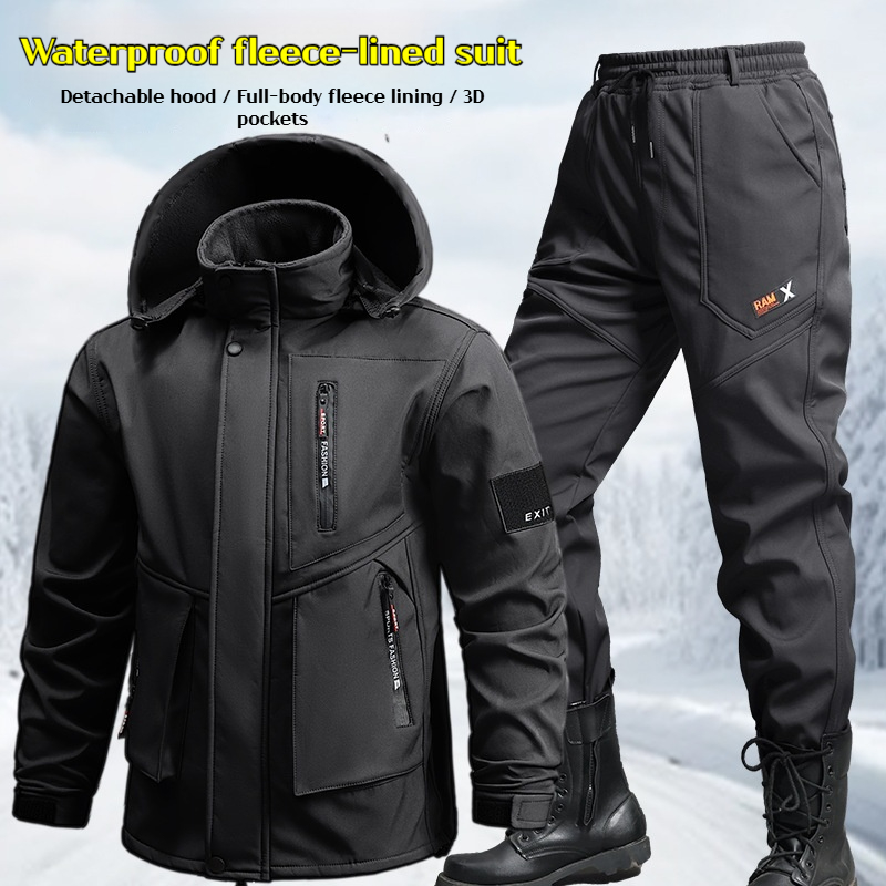 Outdoor Sport Winter Jacket - Men's Work Suit Winter Thickened Waterproof
