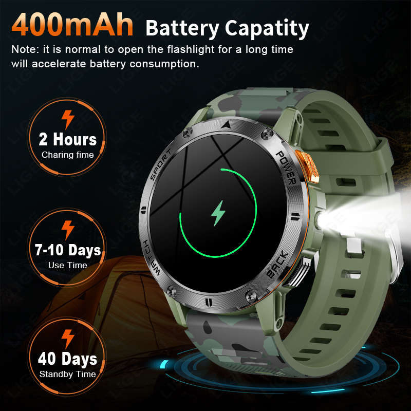 LIGE 400mAh Military Grade Men - Outdoor Sport Day 评论和价格