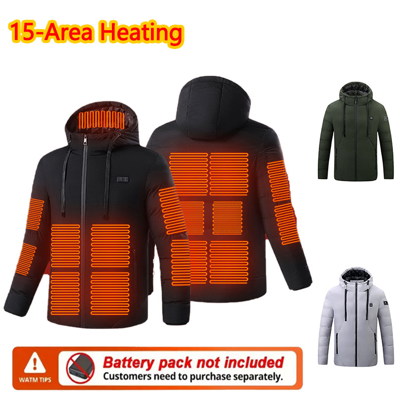 15 Area Heated Winter Hooded J - Outdoor Sport Winter Jacket 评论和价格