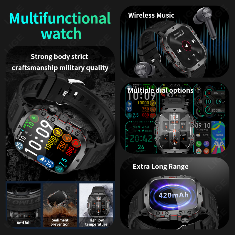 LIGE Outdoor Smart Watch Men 2 - Outdoor Sport Day 评论和价格